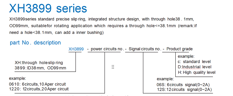 Through Bore Slip Ring XH3899 Series