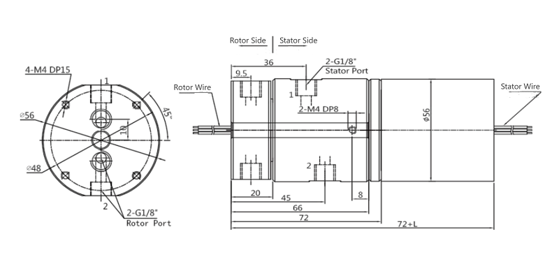 Hydraulic Pneumatic Rotary Joint XQ02001