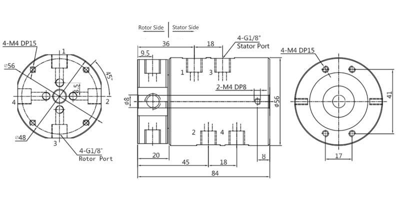 Hydraulic Pneumatic Rotary Joint XQ04001