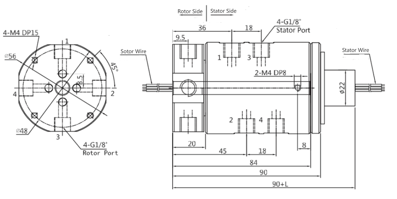 Hydraulic Pneumatic Rotary Joint XQ04001