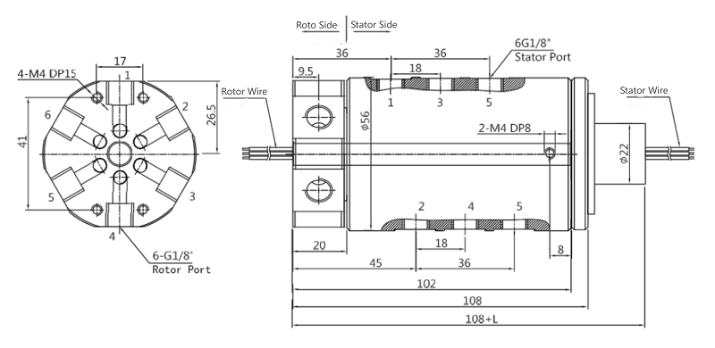 Hydraulic Pneumatic Rotary Joint XQ06001