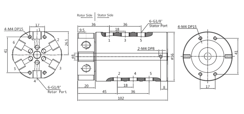 Hydraulic Pneumatic Rotary Joint XQ06001