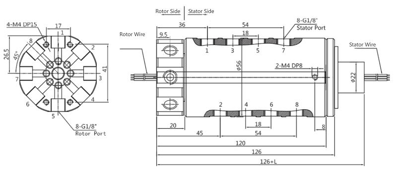 Hydraulic Pneumatic Rotary Joint XQ08001